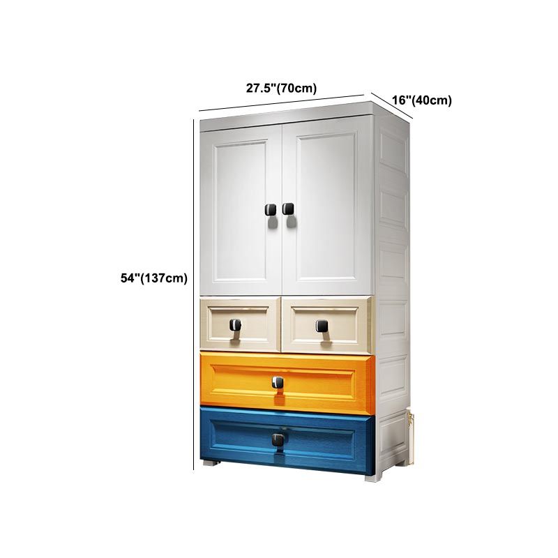 Plastic Wardrobe Armoire Contemporary Hinged Wardrobe Cabinet Clearhalo 'Armoires & Wardrobes' 'armoires_wardrobes' 'Bedroom Furniture' 'furn' 'furn_armoires_wardrobes' 'Furniture' 1200x1200_2f50f71c-abab-443e-9962-9facc72a2b14