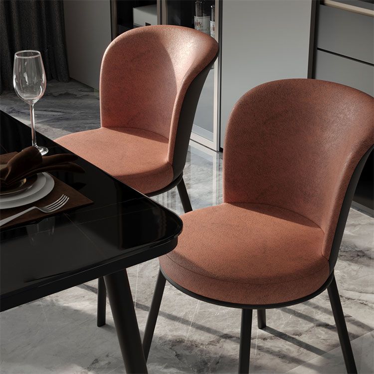 Contemporary Leathaire Restaurant Arm Chair Matte Finish Open Dining Chair Clearhalo ' kitchen&dining_furn' 'Dining Chairs' 'Dining Tables & Seating' 'dining_chair' 'furn' 'furn_dining_chair' 'Furniture' 'furniture_dining_chair' 'Kitchen & Dining Furniture' 'kitchen' 1200x1200_2f520ae8-bab3-4939-aee4-9eb38c74aa86