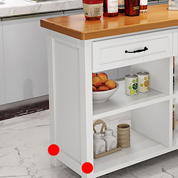 Dining Room Kitchen Island Table Modern Prep Table with Open Storage Clearhalo 'furn' 'furn_kitchen_islands_carts' 'Furniture' 'Kitchen & Dining Furniture' 'Kitchen Islands & Carts' 'kitchen_islands_carts' 1200x1200_2f535f14-cd65-4f79-adcc-77f558d8df33