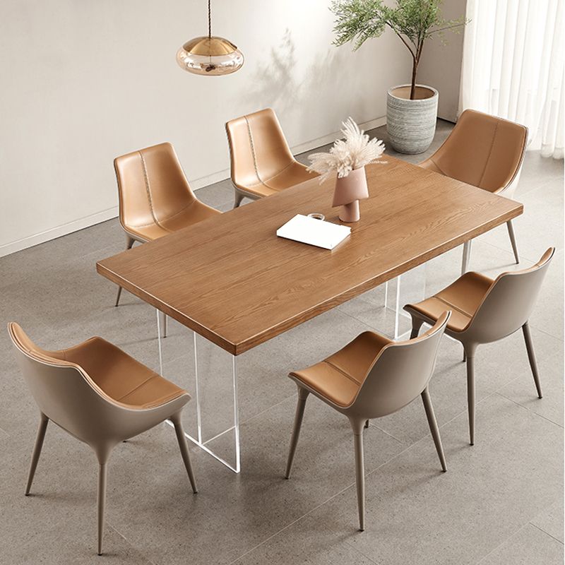 Simplicity Dinette Table Rectangle Solid Wood Dinner Table in Brown Clearhalo 'Dining Tables & Seating' 'Dining Tables' 'dining_table' 'furn' 'furn_dining_table' 'Furniture' 'Kitchen & Dining Furniture' 1200x1200_2f53c204-964b-4411-a3e0-f57ae7fd8182