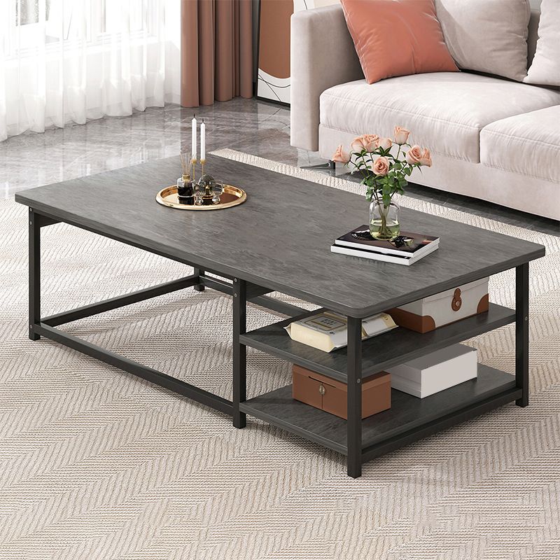 23.6" D Modern Rectangular Coffee Cocktail Table with 2-Shelf Clearhalo 'Coffee & Accent Tables' 'Coffee Tables' 'coffee_tables' 'furn' 'furn_coffee_tables' 'Furniture' 'Living Room Furniture' 1200x1200_2f5435cf-527f-405e-a840-9b9db1245638