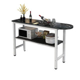 Modern Style Bar Table Set 3 Pieces Bar Table Set with Metal Base for Kitchen