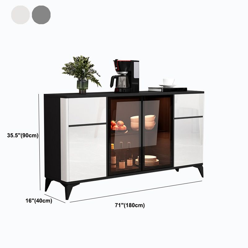 Contemporary Side Board Engineered Wood Sideboard for Kitchen Clearhalo 'buffet_sideboard' 'Buffets & Sideboards' 'furn' 'furn_buffet_sideboard' 'Furniture' 'Kitchen & Dining Furniture' 1200x1200_2f5555ef-b0c0-42a5-9d11-75dad1b7ed93