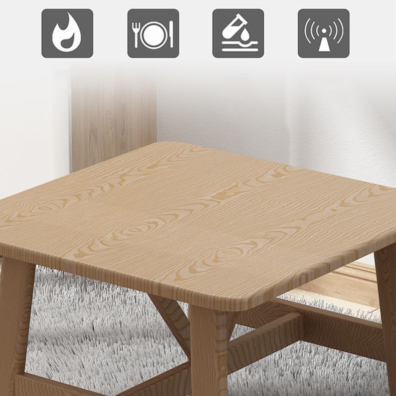 Square Dining Table Modern Plastic Tabletop with Metal Trestle Base Clearhalo 'Dining Tables & Seating' 'Dining Tables' 'dining_table' 'furn' 'furn_dining_table' 'Furniture' 'Kitchen & Dining Furniture' 1200x1200_2f564eb7-b64e-4c07-bc8a-315f6b5fa5a0