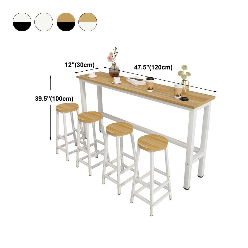 Contemporary Bar Table Rectangle Bar Dining Table with Trestle Base Clearhalo 'Bar Furniture' 'Bar Tables' 'bar_tables' 'furn' 'furn_bar_tables' 'Furniture' 'furniture_bar_tables' 'Kitchen & Dining Furniture' 1200x1200_2f56a4f4-4ed7-4ebe-bc96-df1a8a989946