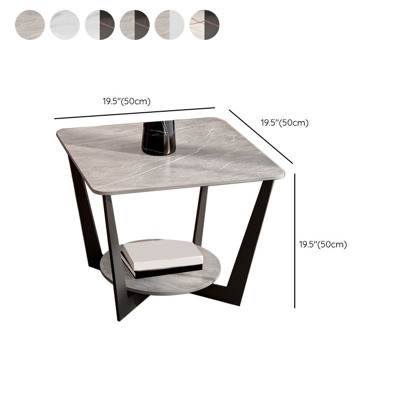 Pegas cruzadas de pizarra mesa de esquina de la esquina de la mesa del sofá cuadrado moderno