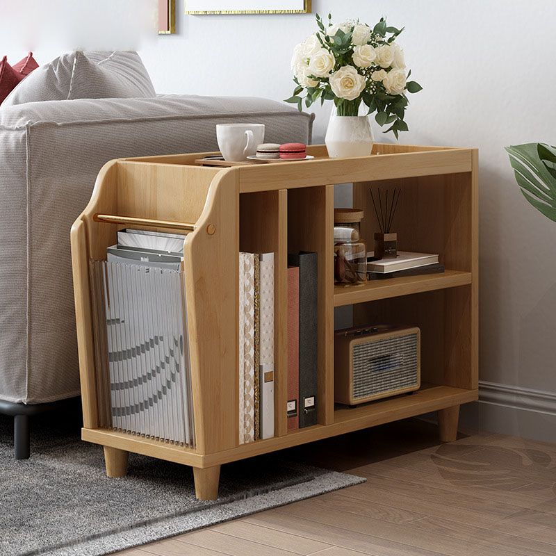 Tavolo da parte superiore del vassoio da 20,5 "Tavolo laterale superiore a 4 gambe in legno Tavolino