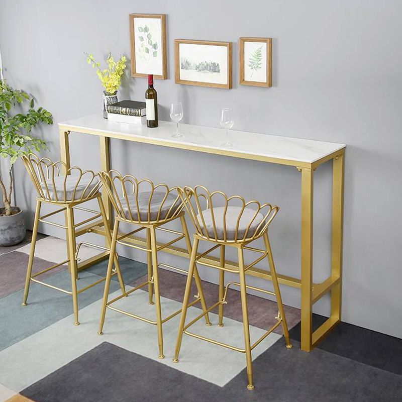 Noordse balktafel Rechthoek Stone Top Bistro Table met pedaal
