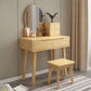 Scandinavian Vanity Makeup Table Set Solid Wood Dressing Table Stool Set