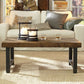 Farmhouse Wood 4 Legs Coffee Table Rectangle Table in Brown Finish Clearhalo 'Coffee & Accent Tables' 'Coffee Tables' 'coffee_tables' 'furn' 'furn_coffee_tables' 'Furniture' 'furniture_coffee_tables' 'Living Room Furniture' 1200x1200_2f59b5ea-b4cb-43b1-8203-cd7447674b51