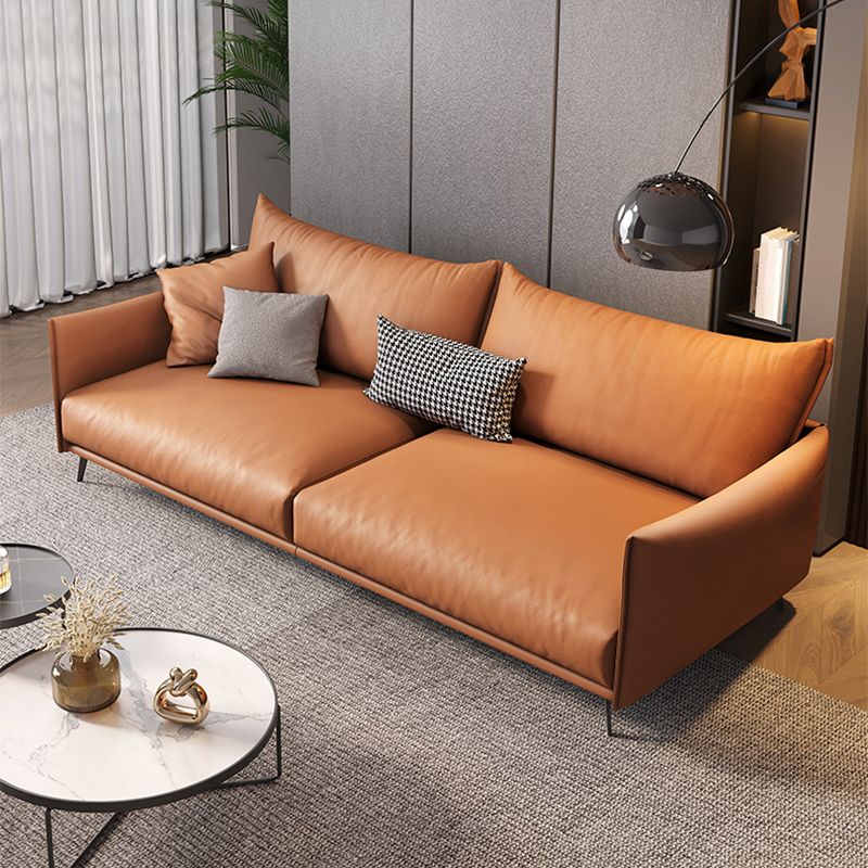 Sofá estándar de sofá de brazo de esmoquin contemporáneo con 2 almohadas para sala de estar