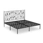 Marco de cama glamoroso metal marco rectangular cabecera de marco abierto cama estándar