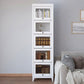 Modern Vertical Standard Bookshelf Manufactured Wood Bookcase with Glass Doors
