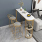 Glam Oval Bar Set Storage 1/2/3 Pieces Stone Counter Height Set in Gold Clearhalo 'Bar Furniture' 'furn' 'furn_home_bar_bar_sets' 'Furniture' 'Home Bars & Bar Sets' 'home_bar_bar_sets' 'Kitchen & Dining Furniture' 1200x1200_2f5b88f5-2994-497b-a99e-a8c49fcd86aa
