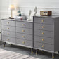 Wooden Storage Chest Dresser Contemporary Glam Chest with Drawers