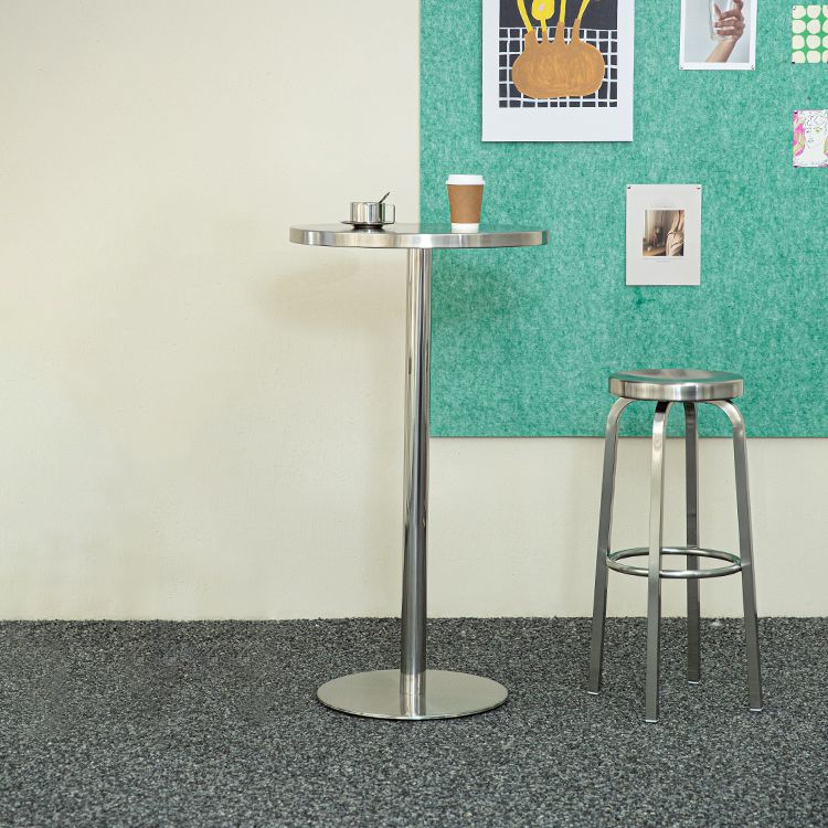 Silver Glossy Brushed Barstool Stainless Steel Outdoor Bar Stool with Round Seat 1 Piece Clearhalo 'Bar Furniture' 'Bar Stools' 'bar_stools' 'furniture_bar_stools' 'Kitchen & Dining Furniture' 'kitchen&dining_furn' 'kitchen' 'kitchen_furn' Furniture' 1200x1200_2f5df3ce-dd72-4a28-81c4-37418a70a4f6