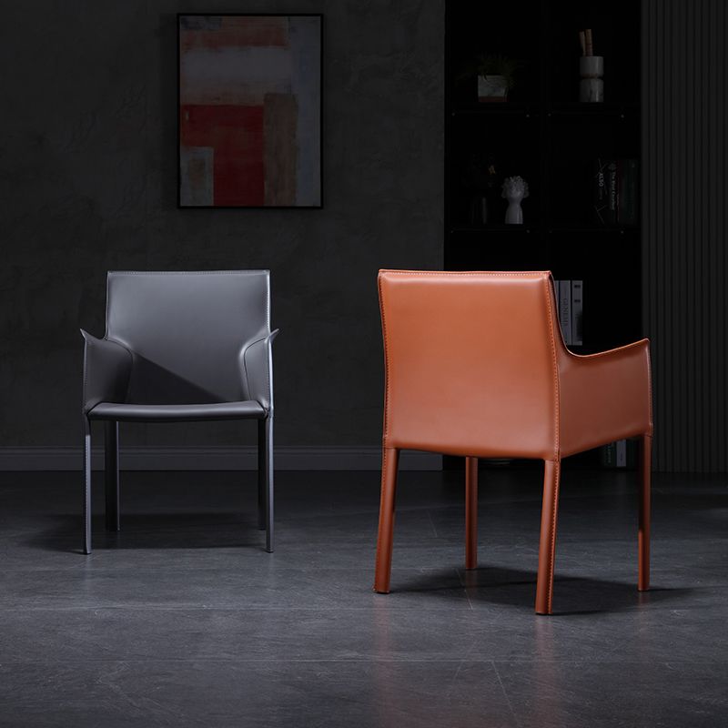 Faux Leather Modern Dining Chair Matte Finish Parsons Dining Arm Chair Clearhalo ' kitchen&dining_furn' 'Dining Chairs' 'Dining Tables & Seating' 'dining_chair' 'furn' 'furn_dining_chair' 'Furniture' 'furniture_dining_chair' 'Kitchen & Dining Furniture' 'kitchen' 1200x1200_2f5e58d5-1404-4ba7-bcc9-1fe4e9c311e4