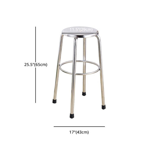 Modern Armless Backless Counter Stool Stainless Steel Laboratory Bar Stool with Pedal Clearhalo 'Bar Furniture' 'Bar Stools' 'bar_stools' 'furn' 'furn_bar_stools' 'furniture_bar_stools' 'Kitchen & Dining Furniture' 'kitchen&dining_furn' 'kitchen' 'kitchen_furn' Furniture' 1200x1200_2f5e5b70-a552-451f-b197-81b5d73d88d5