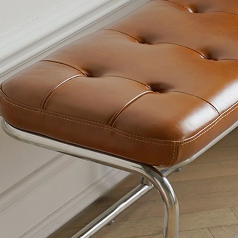 Industrial Rectangle Tufted Bench Faux Leather Bench for Living Room Clearhalo 'Benches' 'Chairs & Seating' 'furn' 'furn_benches' 'Furniture' 'Living Room Furniture' 1200x1200_2f5f0914-a50a-4410-8e5e-a92fcc25ebbe