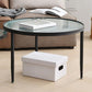 Clear Glass Top Round Coffee Table 3 Legs Cocktail Nesting Table Set Clearhalo 'Coffee & Accent Tables' 'Coffee Tables' 'coffee_tables' 'furn' 'furn_coffee_tables' 'Furniture' 'Living Room Furniture' 1200x1200_2f5f42f1-7bbf-418a-a7de-e971f6b45951