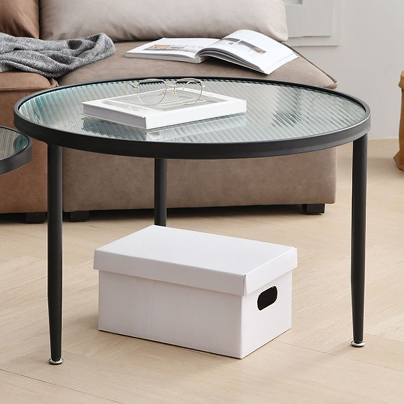 Clear Glass Top Round Coffee Table 3 Legs Cocktail Nesting Table Set Clearhalo 'Coffee & Accent Tables' 'Coffee Tables' 'coffee_tables' 'furn' 'furn_coffee_tables' 'Furniture' 'Living Room Furniture' 1200x1200_2f5f42f1-7bbf-418a-a7de-e971f6b45951