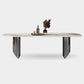 Mesa de comedor rectangular industrial Mesa de piedra sinterizada con patas de metal