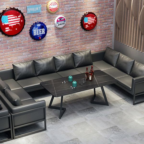 Industrial Dining Room Table Black Metal Base Table for Home Kitchen Dinner Clearhalo ' dining_table' 'Dining Tables & Seating' 'Dining Tables' 'furn' 'furn_dining_table' 'Furniture' 'furniture_dining_table' 'Kitchen & Dining Furniture' 'kitchen&dining_furn' 'kitchen' 'kitchen_dining_table' 1200x1200_2f5ff71a-0ad2-4ce1-aed2-9a0dd61a6b93