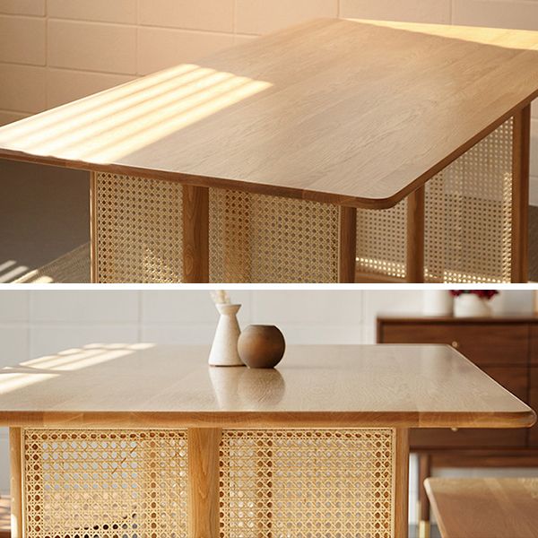Rectangle Wooden Table Modern Red Oak Table in Nature with Double Pedestal Clearhalo ' dining_table' 'Dining Tables & Seating' 'Dining Tables' 'furn' 'furn_dining_table' 'Furniture' 'furniture_dining_table' 'Kitchen & Dining Furniture' 'kitchen&dining_furn' 'kitchen' 'kitchen_dining_table' 1200x1200_2f601c11-4a05-46d1-87c7-5f765e3b72a7