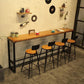 Industrial Bar Table Set  1/5/9 Pieces Rectangle Wood Counter Table with Stools for Bar