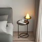 Modern Black/White Iron Nightstand, 21.65"/23.32" Tall Nightstand