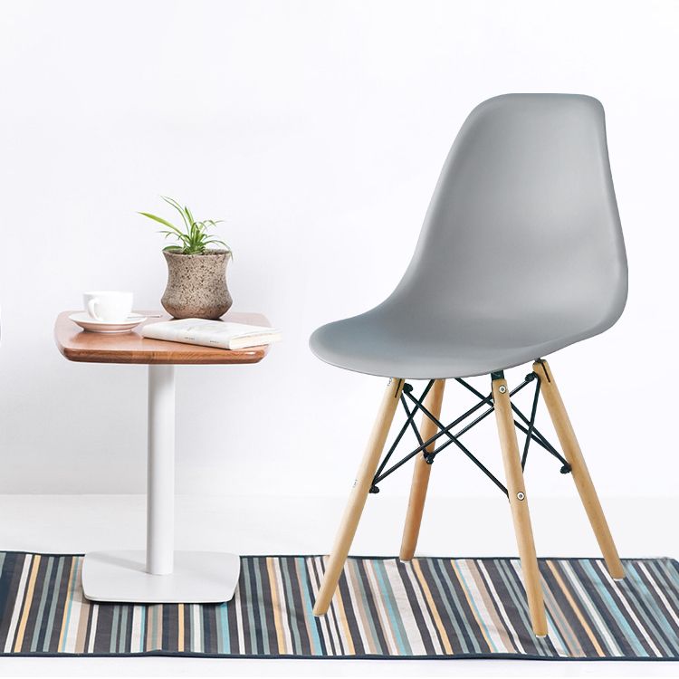 Armless Dining Chairs Eames Side Dining Chairs with Wood Legs (Set of 4) Clearhalo ' kitchen&dining_furn' 'Dining Chairs' 'Dining Tables & Seating' 'dining_chair' 'Furniture' 'furniture_dining_chair' 'Kitchen & Dining Furniture' 'kitchen' 1200x1200_2f6292b3-d7e2-4bc0-9708-e94a219fb23b