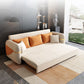 White Square Arms Sofa Futon Cushion Back Foldable Futon Sofa Bed
