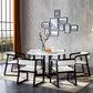Black Legs Solid Wood and Faux Leather Dining Accent Chair for Home