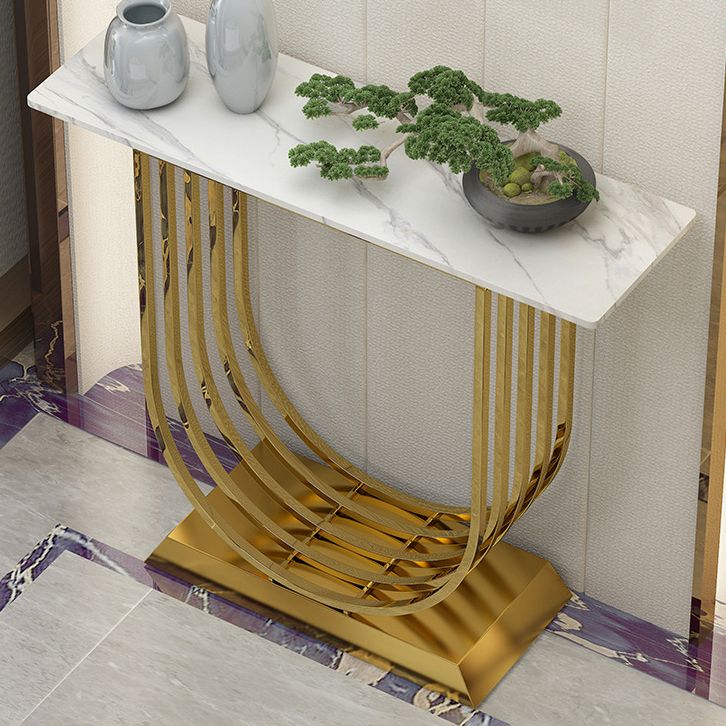 Tabella di accento glam largo 11 "Tabella dell'accento della console rettangolare in pietra