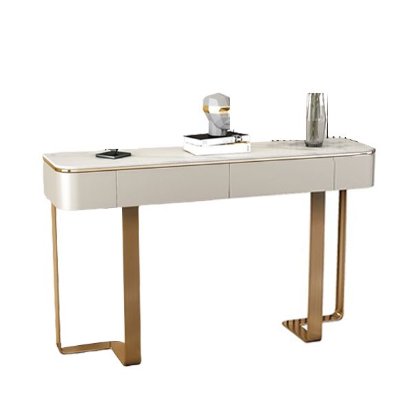 2 cassetti Tavolo della console Tavolo di accento di pietra moderna per Hall, 33,46 "di altezza