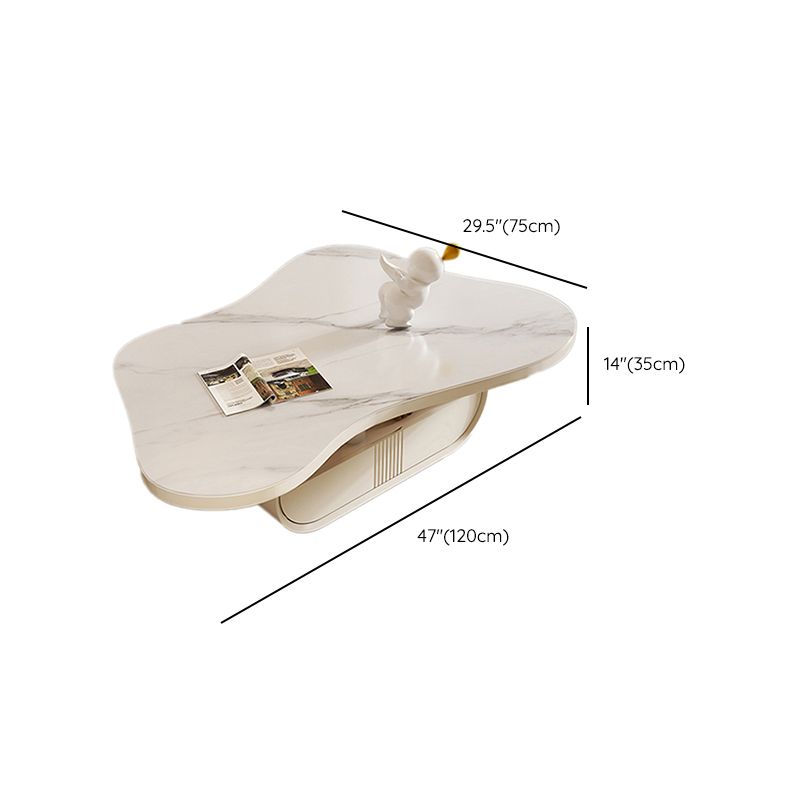 Abstract Coffee o End Table Slate con cassetti di stoccaggio geometrici