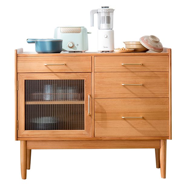 Sala da pranzo a tavola contemporanea con cassetti e deposito