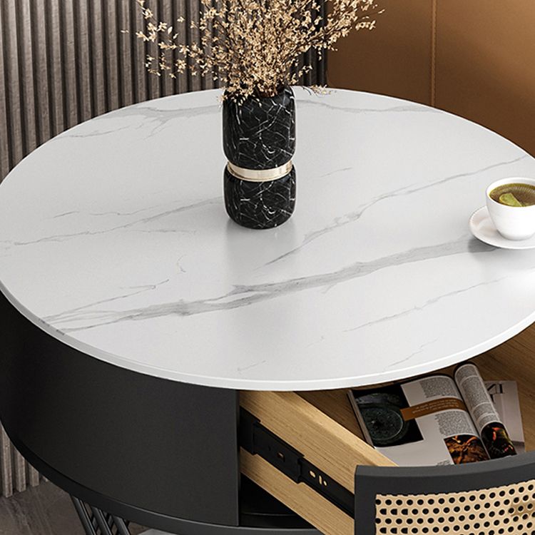 Modernistic Metal Frame End Table Slate Top Round Side End Table Clearhalo 'Coffee & Accent Tables' 'End & Side Tables' 'end_side_tables' 'furn' 'furn_end_side_tables' 'Furniture' 'Living Room Furniture' 1200x1200_2f69ac78-32a4-4805-a370-f78da195bdbb