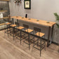 INDUSTRIAL 1/2/6 Piezas Mesa de mesa de barras Mesa de madera con taburetes altos