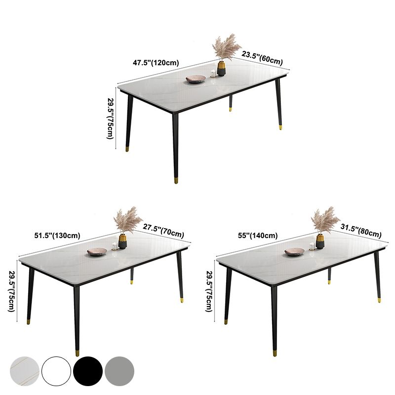 Industrial Sintered Stone Scratch Resistant Dining Table Metallic Base Rectangle Table for Home Clearhalo ' dining_table' 'Dining Tables & Seating' 'Dining Tables' 'furn' 'furn_dining_table' 'Furniture' 'furniture_dining_table' 'Kitchen & Dining Furniture' 'kitchen&dining_furn' 'kitchen' 'kitchen_dining_table' 1200x1200_2f6c2cc3-c6da-4af4-883c-52467fa07217