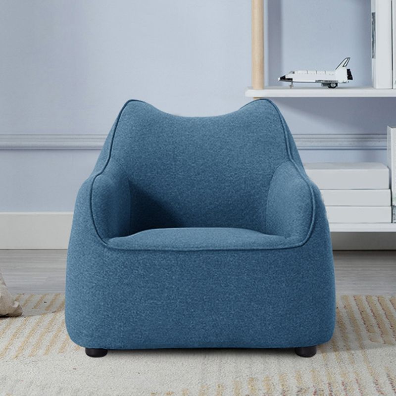 Track Arms Armchair Linen Blend Accent Armchair with Solid Wood Frame, Camel Back