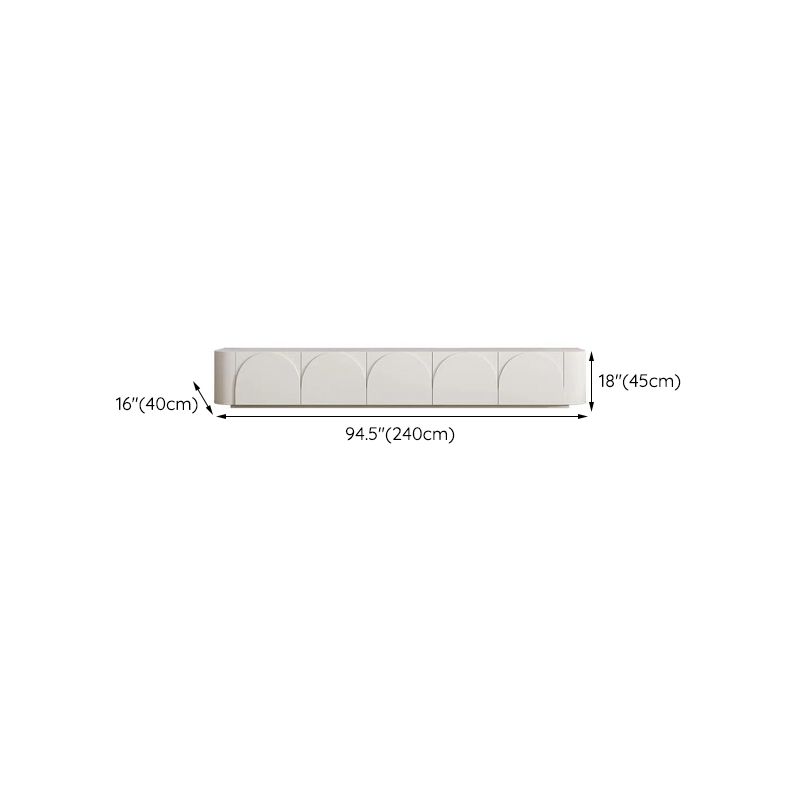 Eigentijdse TV-console van wit hout met ingebouwde opbergruimte TV-standaardconsole voor woonkamer