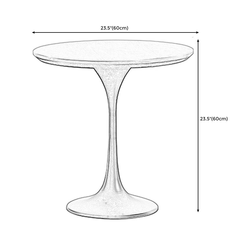 Tulip Metal Square Side Table Wood-based Panel Light Luxury Atmosphere Log Color Pattern