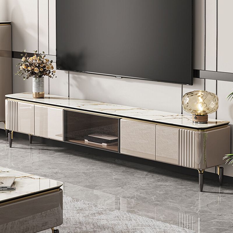 Contemporary Media Console Stone TV Media Console with 4 Drawers Clearhalo 'furn' 'furn_tv_stands_entertainment_centers' 'Furniture' 'Living Room Furniture' 'TV Stands & Entertainment Centers' 'TV Stands & Media Storage Furniture' 'tv_stands_entertainment_centers' 1200x1200_2f6f01d6-6d3f-4fb7-9a91-da8fdafeba29