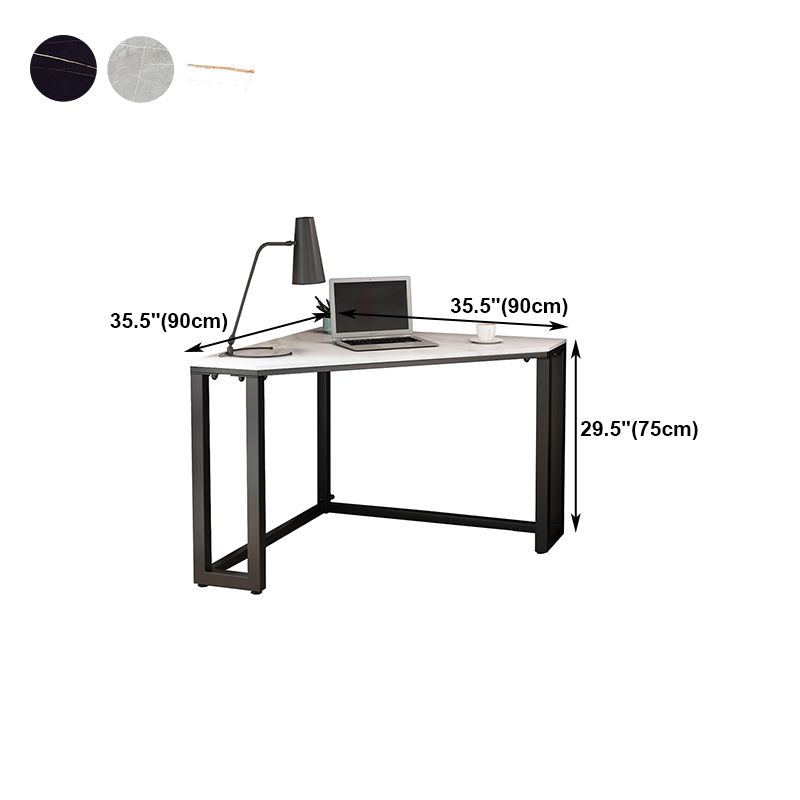 Corner Desk Modern Style SLATE Top Black Metal Legs for Bedroom Clearhalo 'furn' 'furn_office_desk' 'Furniture' 'furniture_office_desk' 'Office Desks' 'Office Furniture' 'office_desk' 1200x1200_2f6f2a19-70af-4473-a7c4-14db4fb7ddfb