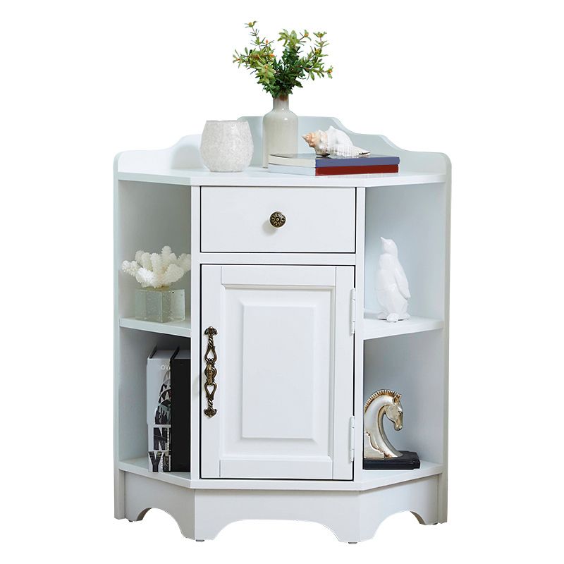 Cabinet d'accent d'angle moderne du milieu du siècle avec porte en caoutchouc