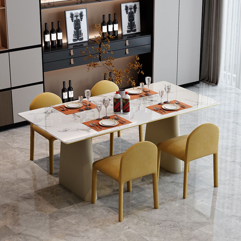 Stile moderno 1/5/7 pezzi set da pranzo tavolo da pranzo in pietra rettangolo per sala da pranzo