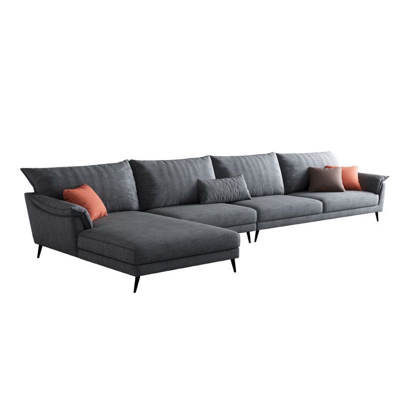 36"H Contemporary Sectional Sofa Fabric Grey Sectionals with Bostol Pillows Clearhalo 'furn' 'furn_sectionals' 'Furniture' 'Living Room Furniture' 'Sectionals' 1200x1200_2f70deb4-f9fa-4347-b85d-daf11b684e93