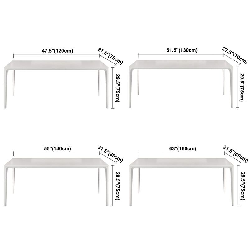 Modern White Sintered Stone Dining Table Rectangle Shape Standard Dining Table for Kitchen Clearhalo ' dining_table' 'Dining Tables & Seating' 'Dining Tables' 'Furniture' 'furniture_dining_table' 'Kitchen & Dining Furniture' 'kitchen&dining_furn' 'kitchen' 'kitchen_dining_table' 1200x1200_2f724a8b-01be-4f25-b37f-f85f9534a1de