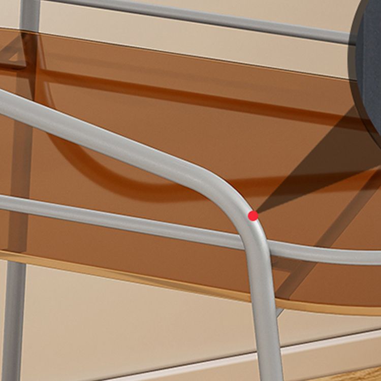 Modernistic Glass Top with Shelf Oval Double Tier Living Room Accent Side Table